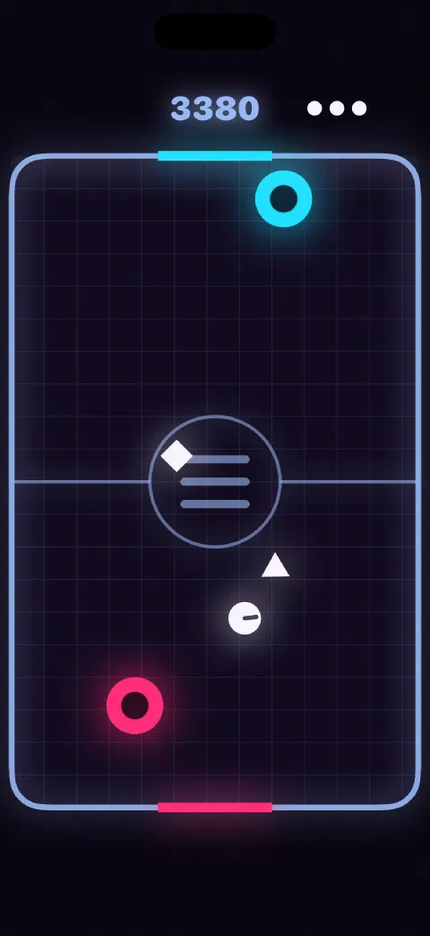Survival: the machine never stops feeding pucks, and the score is the time you stay standing.